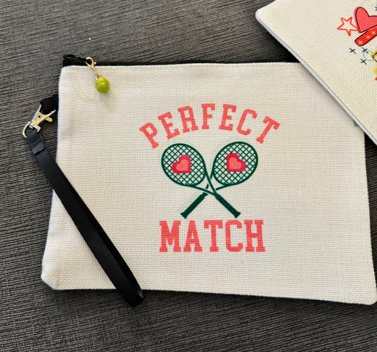 Tennis Zipper Bags with Wrist Strap - Tennis Racket Perfect Match