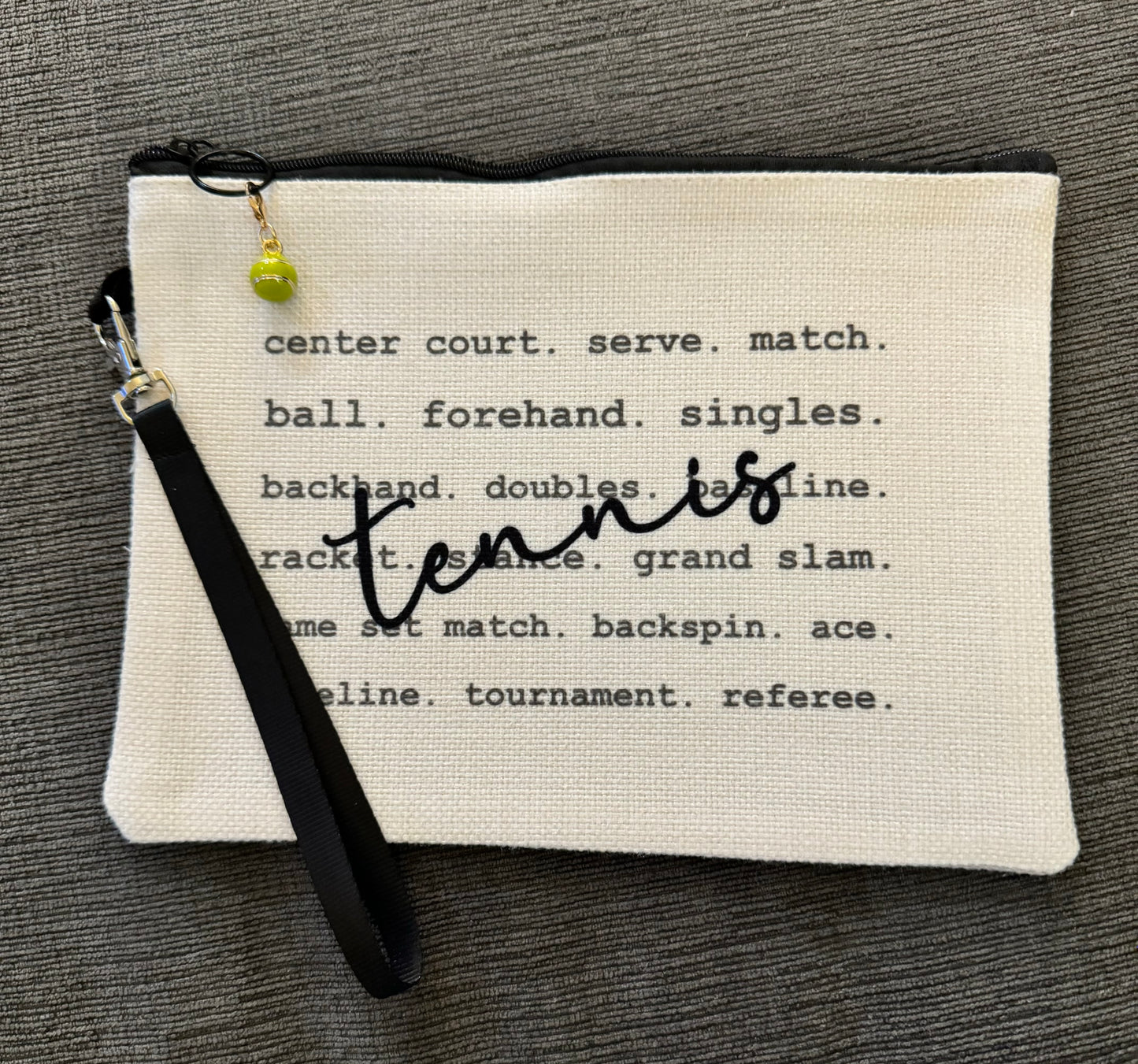Tennis Zipper Bags with Wrist Strap