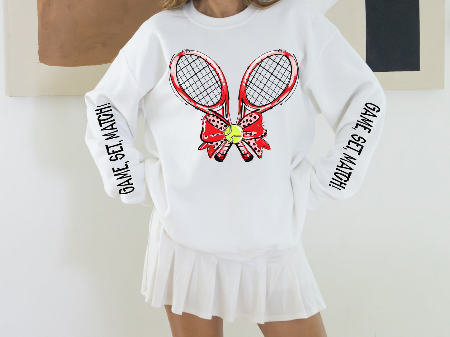 Tennis Sweatshirt – Game, Set, Match - Red