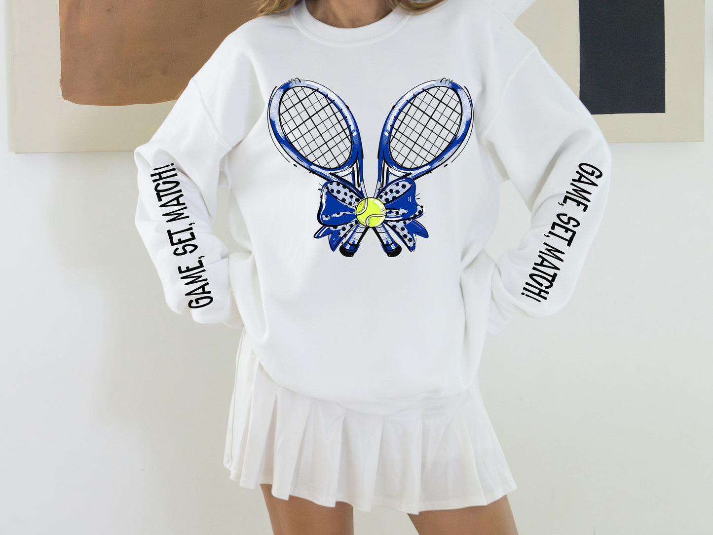 Tennis Sweatshirt – Game, Set, Match - Royal Blue