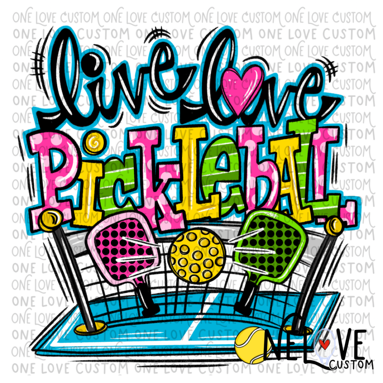 Live Love Pickleball 11 oz Wine Tumbler EXCLUSIVE DESIGN