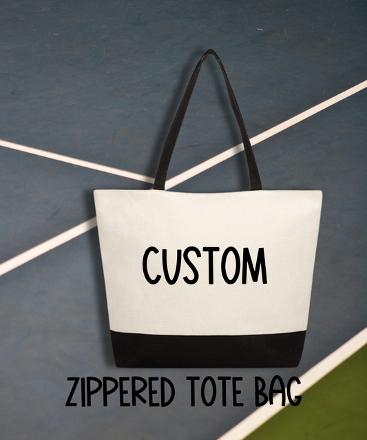 Large Zippered Tote Bag - Custom