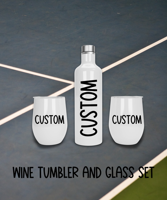 Wine Tumbler Set with 2 Wine Tumblers - Custom