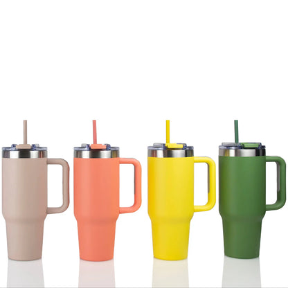 40 oz Laser-Engraved Tennis Tumbler – Powder Coat with Handle