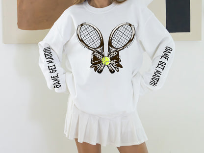 Tennis Sweatshirt – Game, Set, Match - Brown