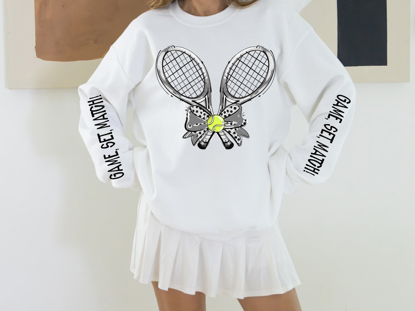 Tennis Sweatshirt – Game, Set, Match - Grey