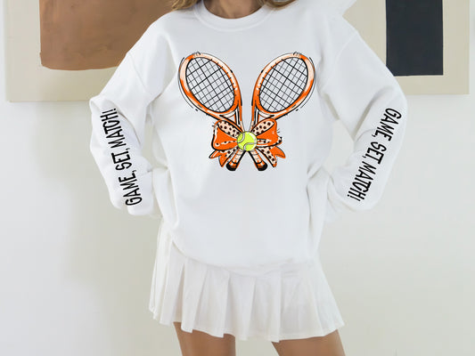 Tennis Sweatshirt – Game, Set, Match - Orange