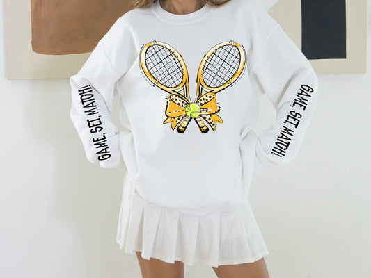 Tennis Sweatshirt – Game, Set, Match - Yellow Gold